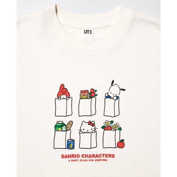 Uniqlo Sanrio Characters Supermarket Grocery Sweatshirt in Off White - Picture 3 of 12